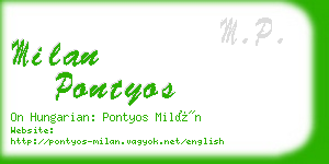 milan pontyos business card